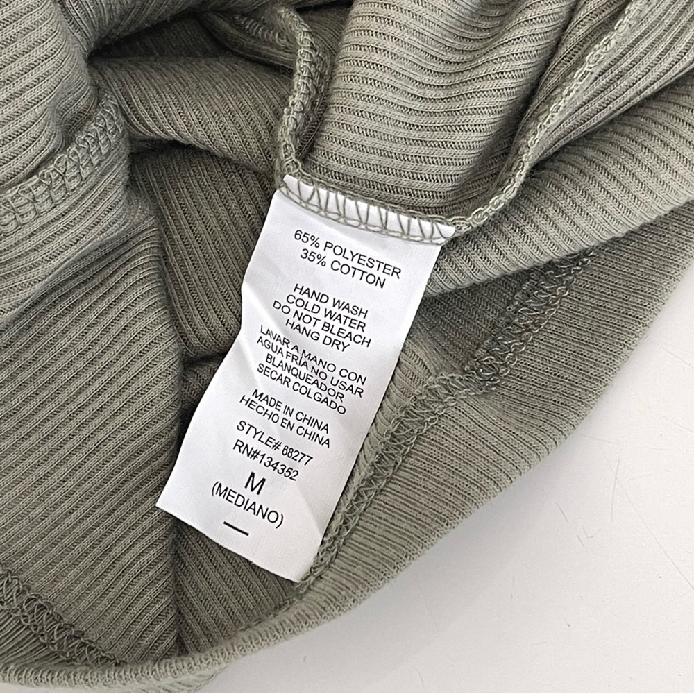 AMBIANCE tank top dress RIBBED woven knit sleeveless olive green long dr… - Picture 8 of 8